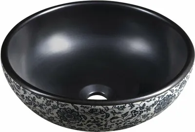 Zdjęcie produktu dla Umywalka ceramiczna PRIORI Ø 41 cm, czarna/niebieska