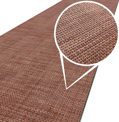 Produktbild von Outdoorläufer Teppich Läufermatte TATAMI Rot Rattan Robust Breite 50cm Länge 300cm