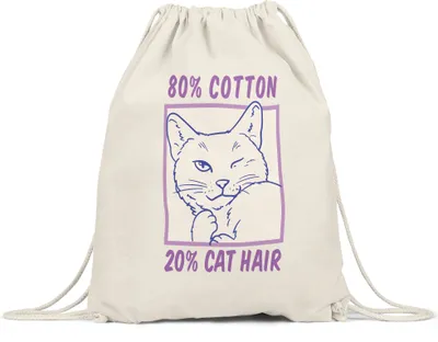 Produktbild von 80% Baumwolle 20% Cat Hair Turnbeutel Katze Katzenmama Katzenfan Geschenkidee