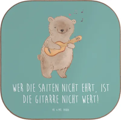 Produktbild von Mr. & Mrs. Panda Untersetzer für Gläser Gitarre Wert - Meeresbrise - Geschenk, Akustik, Holzuntersetzer, Musik, gläseruntersetzer, Coaster, Lernen, Abenteuer, Instrument