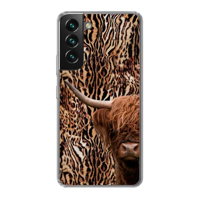 Produktbild von MuchoWow® Handyhülle Schutzhülle Hülle für Samsung Galaxy S22 Plus Schottischer Highlander - Kuh - Pantherdruck Silikon Softcase Handy Hülle - Schutzabdeckung