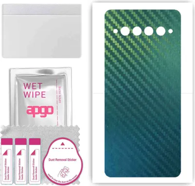 Produktbild von apgo Rückseite Schutzfolie, Skin, kompatibel mit TCL 10 Pro, Hinten Displayschutzfolie aus Vinylfolie, kratzfest, einfache Montage - Kohlenstoff-Chamäleon CAKA1