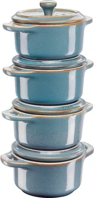 Obrázek produktu pro Staub Mini Cocotte Round  4 pcs. - 200ml  Antique Turquoise
