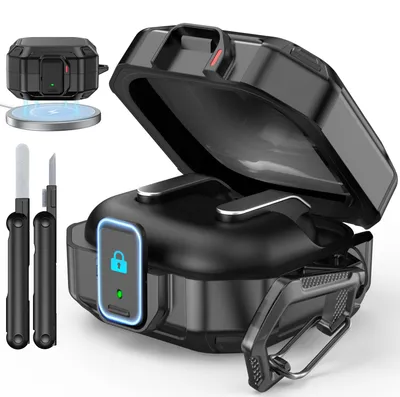 Produktbild von MoKo Lock Hülle für Samsung Galaxy Buds 4 Pro/4 (2026), Schwarz