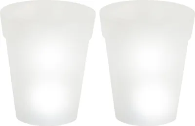 Produktbild von 2er Set LED Solar-Blumentöpfe zur Außendekorationsbeleuchtung