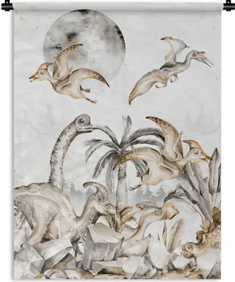 Produktbild von MuchoWow® Wandteppich Wandbehang Dinosaurier - Dschungel Dekoration - Kinder - Kinder - Kinder 90x120 cm Tapisserie Dekoration Wandtuch - Wanddeko