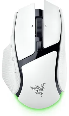 Produktbild von Gaming-Maus Razer Basilisk V4 HyperSpeed, kabellos, 33.000 DPI, Focus X 33K Gen-3, 2,4 GHz/Bluetooth/USB, Chroma RGB, 12 programmierbare Tasten, Weiß