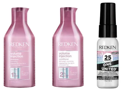 Produktbild von Redken – Volumen-Set – Shampoo & Conditioner 300 ml + Intensivkur One United 30 ml – Geschenkset