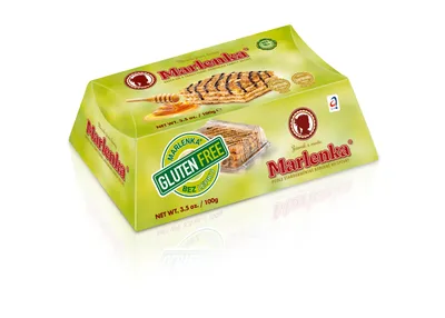 Obrázok produktu pre Bezgluténový medový tortík MARLENKA® s vlašskými orechmi 100 g
