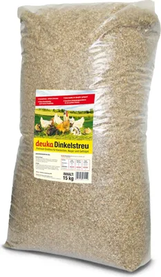 Produktbild von Deuka Dinkelspelz Einstreu 15 kg für Geflügel, Kaninchen & Nager – Saugfähig, geruchsbindend, staubarm