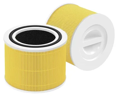 Produktbild von Ersatzfilter-Set, bestehend aus 2 Filtern: 3-in-1 H13 HEPA-Filter, Aktivkohlefilter, Vorfilter – Kompatibel mit Levoit Core 300/300S – Entfernt 99,7 % der Luftverunreinigungen – Luftfilter