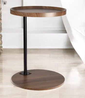 Produktbild von Famanu Beistelltisch C-Form, 56 x 40 cm - Schwarz/Braun