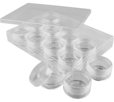 Produktbild von Acryldosen, H 20 mm, D 35 mm, 10 ml, 12 Stk/ 1 Set [HOB-13187]