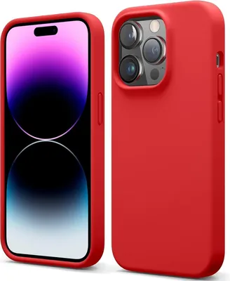 Produktbild von Conie TPU Schutzhülle für iPhone 15 Pro Max Tasche Case Cover Bumper Silikon Mikrofaser Inlay Hülle in Rot matt