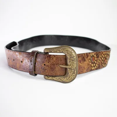 Productafbeelding van Cosplay-riem voor broeken, 110 cm, PVC-leer, amberbruin