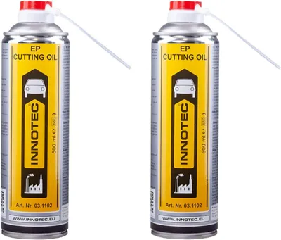 Produktbild von 2 Stück INNOTEC EP Cutting Oil 500 ml Bohr- & Schneideöl – hochwertiges Schneidöl auf Öl-Basis, schaumförmig, unbrennbare Zusammensetzung