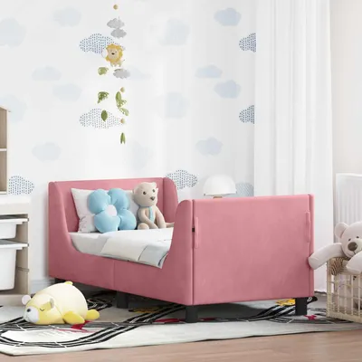 Produktbild von Möbel Kinderbettgestell mit Kopfteil Rosa 70 x 140 cm Samt - Klassische Betten &45319