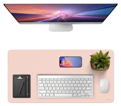 Obrázok produktu pre Podložka pod myš - MultifunkčnáPolyuretánkožená podložka (60 x 40 cm, Ružová)