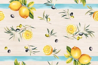 Produktbild von Airlaid Tischläufer Olives & Lemons, 40 cm x 24 m, 1 Stück - Mank