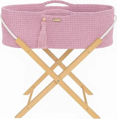 Produktbild von BOHO Handgefertigter Babykorb mit Ständer - Rosa