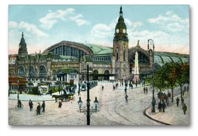 Produktbild von Premium Textil-Leinwand 90x60cm quer Premium Textil-Leinwand 90 cm x 60 cm quer Hamburger Hauptbahnhof | Wandbild, HD-Bild auf Keilrahmen, Fertigbild auf hochwertigem Vlies, Leinwanddruck von Jens Siebert