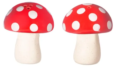 Salz- und Pfefferstreuer Set, Champignon-Design, Keramik, 2 Stück