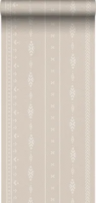 Zdjęcie produktu dla Sanders & Sanders Tapeta motyw etniczny beżowymIbiałym 53 cm x 10 m