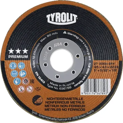 Obrázok produktu pre PREMIUM hrubý brúsny kotúč D125xS7mm zrnitosť 36 27 KRUHOVÝ BRÚSNY KOTÚČ NF kovy otvor 22,23 mm