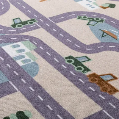 Produktbild von Steffensmeier Kinderteppich Matteo | Straßenteppich Beige | Kinderzimmer | Spielteppich | rund 200 cm