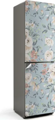 Zdjęcie produktu dla Kwiatowy wzór w akwareli - Naklejka na lodówkę - Naklejka na lodówkę - Dekoracja lodówki - Folia samoprzylepna na lodówkę - Dekoracja kuchni - 60x205 cm