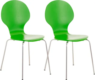 Imagen del producto de CLP, juego de 2 sillas para invitados modelo Diego, apilables, color verde