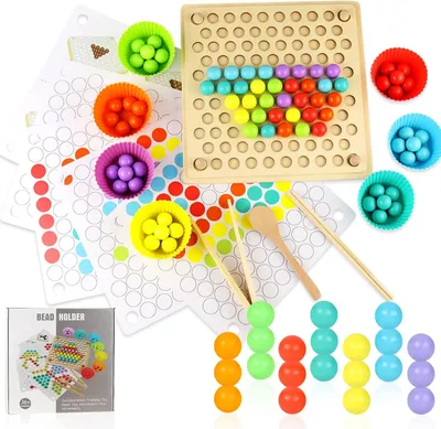Produktbild von Holzspielzeug, Farbsortierspiel, Bewegungsspielzeug, Baby-Spielzeug, Holz, Montessori-Kugelspiel, Brettspiel, Lernspiel, Sortierspiel, Konzentrationsspiele, für Kinder