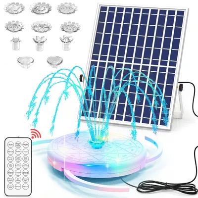 Productafbeelding van Zonne-energie fontein, 12 W met afstandsbediening, 5000 mAh batterij