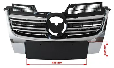 Productafbeelding van Chrome voorbumpergrill voor VW Jetta III (1K) modeljaren 2005-2010