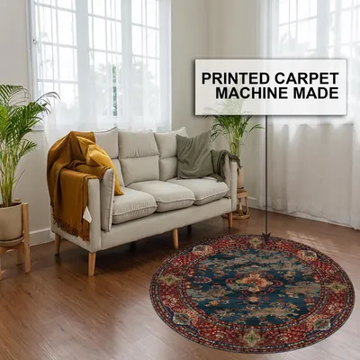 Produktbild von Kinevart Teppich mit Chenille Druck, Waschbarer Antibakteriell Teppich