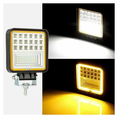 Obrázok produktu pre 126 W LED reflektor, pracovné osvetlenie, biele a žlté svetlo, pozičné a hmlové svetlo, 12 V/24 V, 3030 lúmenov