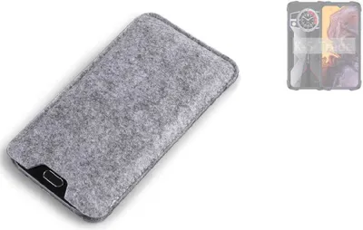 Produktbild von K-S-Trade Filz Handyhülle kompatibel mit Cubot KingKong 9 Schutzhülle Filztasche Filz Tasche Case Sleeve Handy Hülle Filzhülle grau
