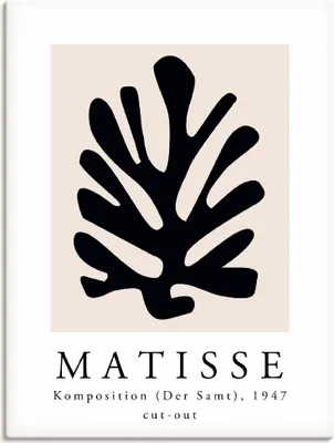 Produktbild von ARTland Leinwandbild Matisse Komposition - cut-out schwarz Größe: 60x80 cm