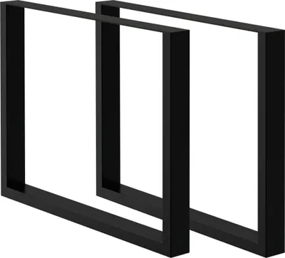 Produktbild von ECD Germany 2x Tischbeine / Tischkufen aus Vierkantprofilen, 80x72 cm, Schwarz, pulverbeschichtete Stahl, Industriedesign, Metall Tischgestell