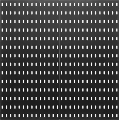 Immagine prodotto di Kit combinato per pannelli forati Pannello forato in plastica 11 x 11" 4 pannelli per la casa Nero