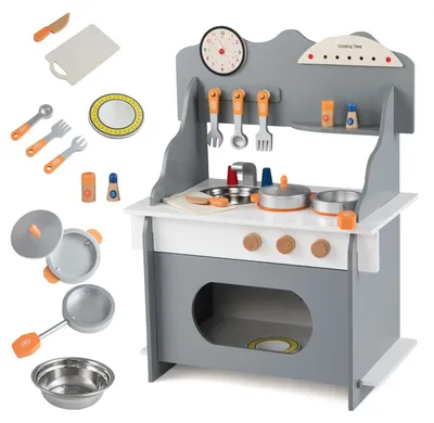 Image de Cuisine en bois pour enfants, avec accessoires