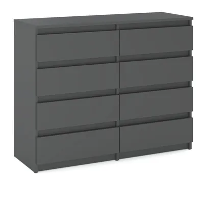 Zdjęcie produktu dla STIV Möbel | Komoda z 8 szufladami | Szary Mat | 120 cm | nowoczesna & bezuchwytowa | Sypialnia & Salon