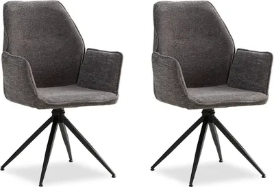 Image de Chaise de Salle à Manger Lot de 2 Moderne Tissu Chenille Gris Design Chaises de Cuisine Chaises pas Cher Fauteuils Rembourrée