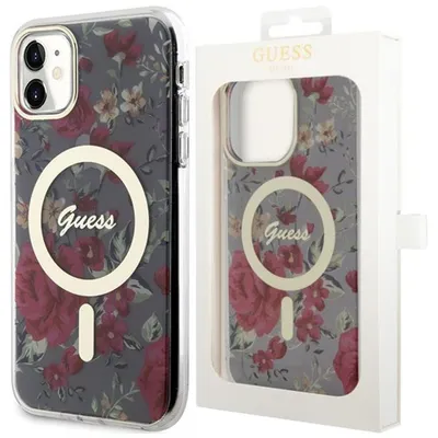 Produktbild von Guess Flower MagSafe - iPhone 11 Hülle (Grün)