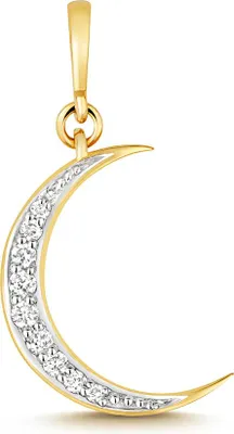 Produktbild von Funkelndes Feuer Stylischer 9 Karat (375) Gold Diamant Anhänger Brillant-Schliff 0.05 Karat HI - SI3-I1 - 18mm*10mm; TRS36883