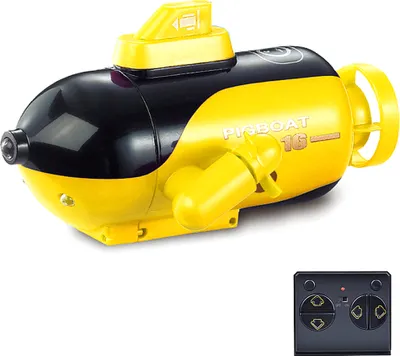 Produktbild von Mini-Fernbedienungs-U-Boot, 4-Kanal-ferngesteuertes Schiff Vorwaerts/Tauchen, Rueckwaerts/Auftauchen, Linkskurve, Rechtskurve , Gelb