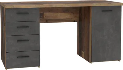 Produktbild von Schreibtisch Bürotisch Computertisch Arbeitstisch Laptoptisch Bürmöbel "Balu I" Old Wood Vintage / Betonoptik Dunkelgrau