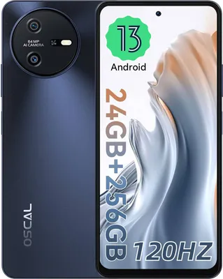 Produktbild von OSCAL Tiger 12 Smartphone Ohne Vertrag, 6.78 Zoll 4G Dual SIM Android Handy, 12GB(24GB) RAM+256GB ROM, 64MP Kamera, 5000 mAh Akku, Fingerprint, Grau