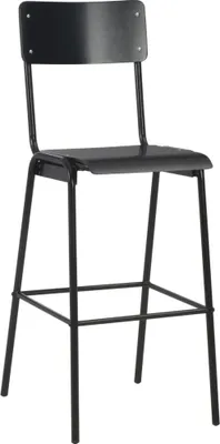 Produktbild von vidaXL Barhocker 6 Stk. Schwarz Massives Sperrholz Stahl