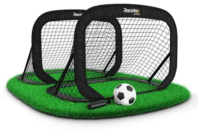 Produktbild von Fußballtore 2er Set, mit Glasfaserstangen und Ball, für Garten